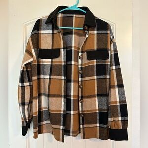 Plaid Button-Up Jacket